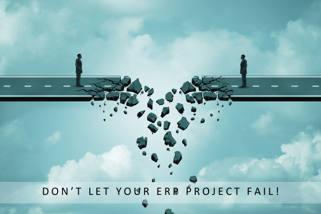 image of ERP project failure illustrated by a bridge failing